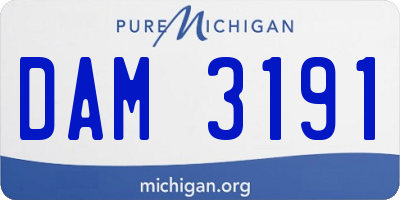 MI license plate DAM3191