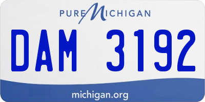 MI license plate DAM3192