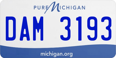 MI license plate DAM3193