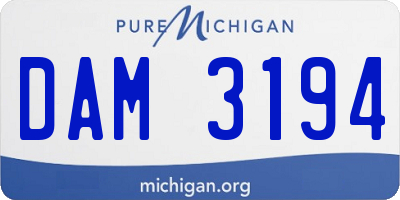 MI license plate DAM3194