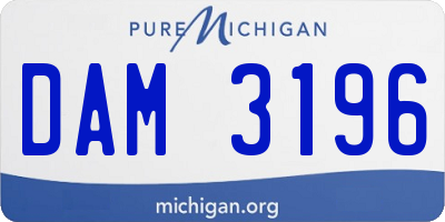 MI license plate DAM3196