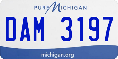MI license plate DAM3197