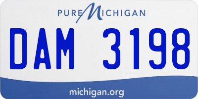 MI license plate DAM3198