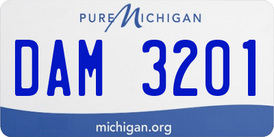MI license plate DAM3201