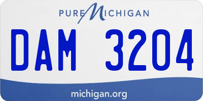 MI license plate DAM3204