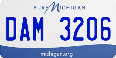 MI license plate DAM3206