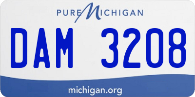 MI license plate DAM3208