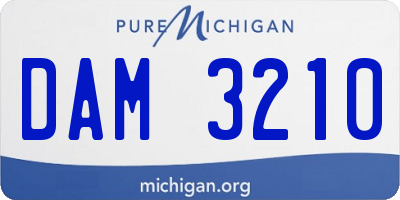 MI license plate DAM3210