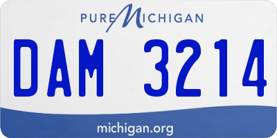 MI license plate DAM3214