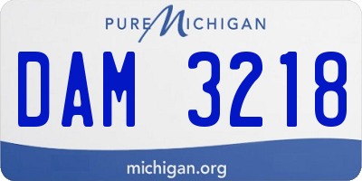 MI license plate DAM3218