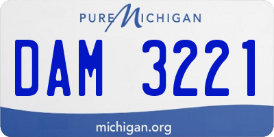 MI license plate DAM3221