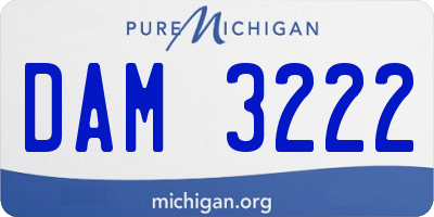 MI license plate DAM3222