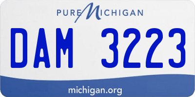 MI license plate DAM3223