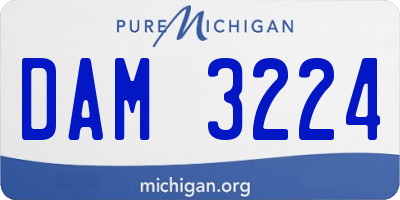 MI license plate DAM3224