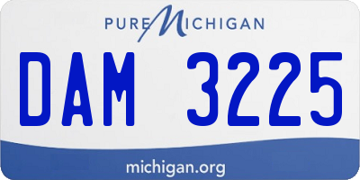 MI license plate DAM3225