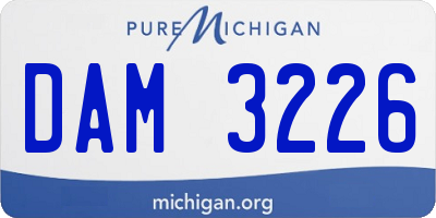 MI license plate DAM3226