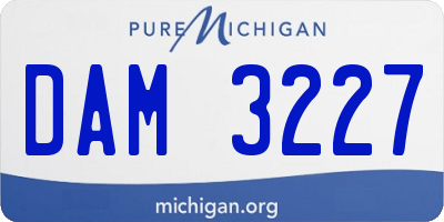 MI license plate DAM3227