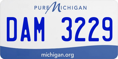 MI license plate DAM3229