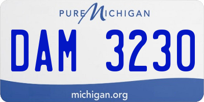 MI license plate DAM3230