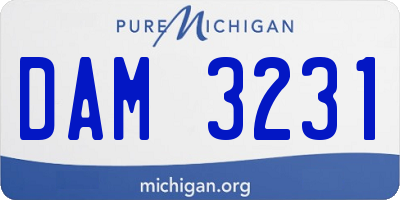 MI license plate DAM3231
