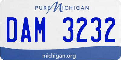 MI license plate DAM3232