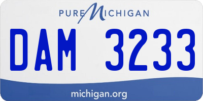 MI license plate DAM3233