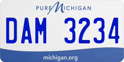 MI license plate DAM3234