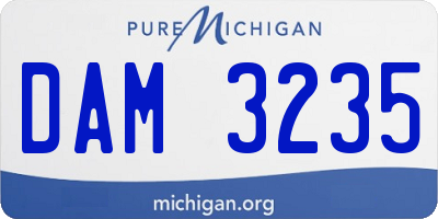 MI license plate DAM3235