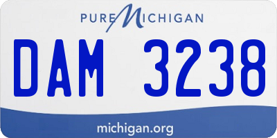MI license plate DAM3238