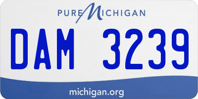 MI license plate DAM3239