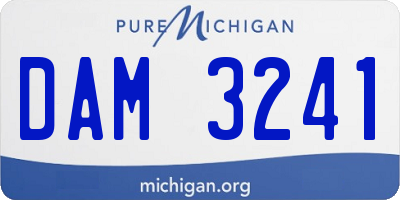 MI license plate DAM3241