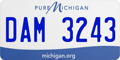 MI license plate DAM3243