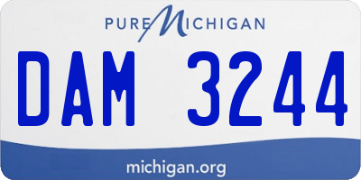 MI license plate DAM3244