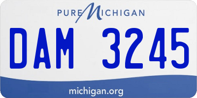 MI license plate DAM3245