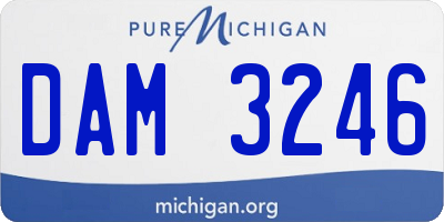 MI license plate DAM3246