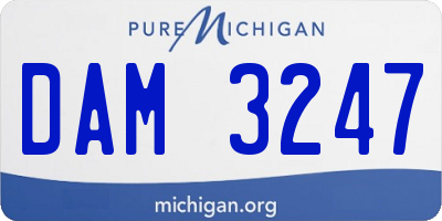 MI license plate DAM3247