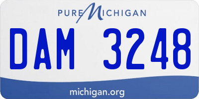 MI license plate DAM3248