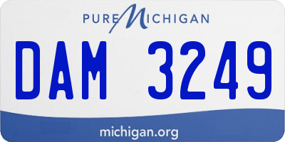 MI license plate DAM3249