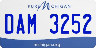 MI license plate DAM3252
