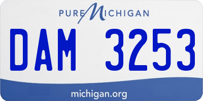 MI license plate DAM3253