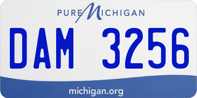 MI license plate DAM3256