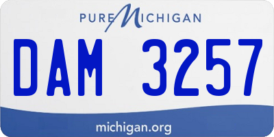 MI license plate DAM3257