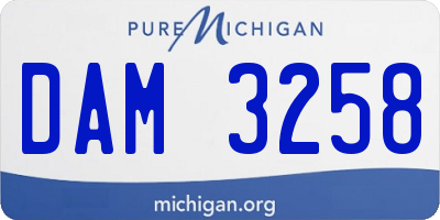 MI license plate DAM3258