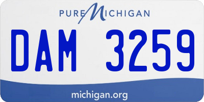 MI license plate DAM3259