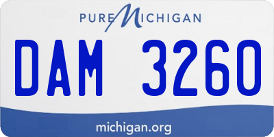 MI license plate DAM3260