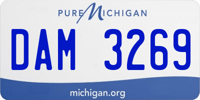 MI license plate DAM3269