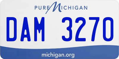 MI license plate DAM3270
