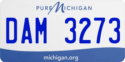 MI license plate DAM3273