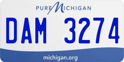 MI license plate DAM3274