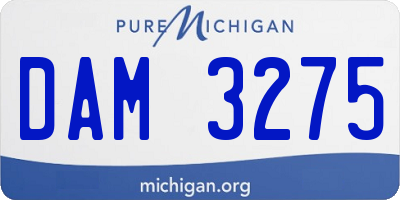 MI license plate DAM3275